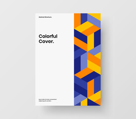 Isolated mosaic tiles leaflet illustration. Modern cover vector design concept.