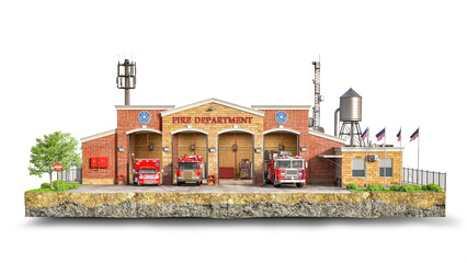 fire department building 3d illustration