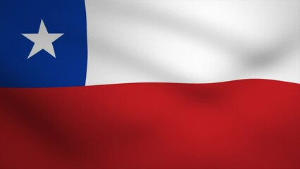 Chile Waving Flag Background Animation. Looping seamless 3D animation. Motion Graphic - Powered by Adobe
