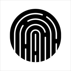 Fingerprint icon. Digital security authentication concept. finger sign. vector illustration