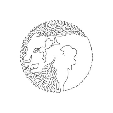 recommend clip art: Continuous curve one line drawing of gruesome panther. Abstract art in circle. Single line editable stroke vector illustration of predator mammal for logo, wall decor and poster print decoration