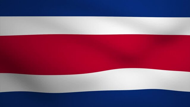 Costa Rica Waving Flag Background Animation. Looping seamless 3D animation. Motion Graphic