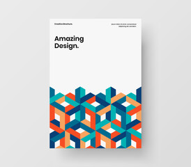 Unique geometric pattern leaflet template. Amazing corporate identity vector design illustration.