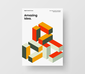 Original journal cover vector design layout. Minimalistic mosaic hexagons company identity concept.