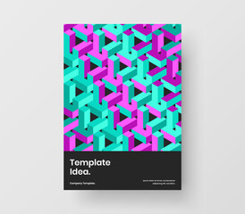 Multicolored mosaic shapes presentation layout. Clean annual report A4 design vector template.