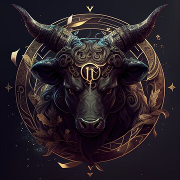 taurus sign, sign, taurus, bull, cosmos, 3d, generated by ai
