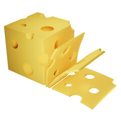 cheese 3d illustration
