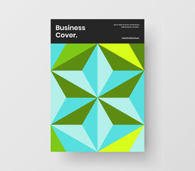 Colorful company identity vector design illustration. Vivid mosaic pattern pamphlet layout.