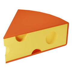 red cheese 3d illustration