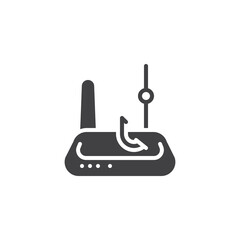 Wifi phishing attack vector icon