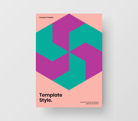 Amazing corporate cover design vector illustration. Colorful geometric shapes handbill template.