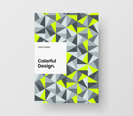 Premium corporate identity A4 vector design concept. Colorful mosaic pattern annual report illustration.