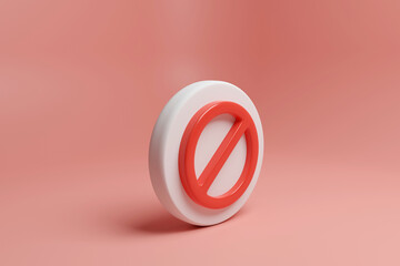 prohibited sign in 3d rendering design.