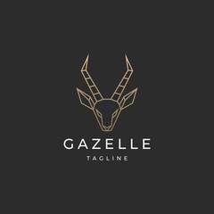 Luxury gazelle head logo design template - obrazy, fototapety, plakaty