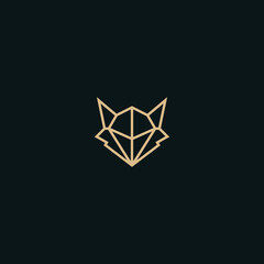 Abstract luxury wolf head logo design template