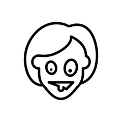 Black line icon for weird