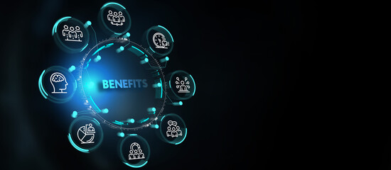 Employee benefits help to get the best human resources. Business concept. 3d illustration
