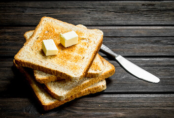 Toasted bread and butter.