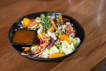 A view of an Asian style salad.