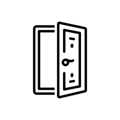 Black line icon for door