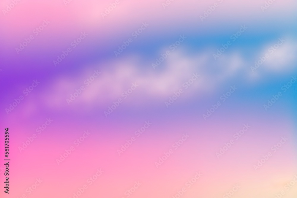 Wall mural abstract blurred sunset sky and clouds background with glowing flare light. background of blurred pi