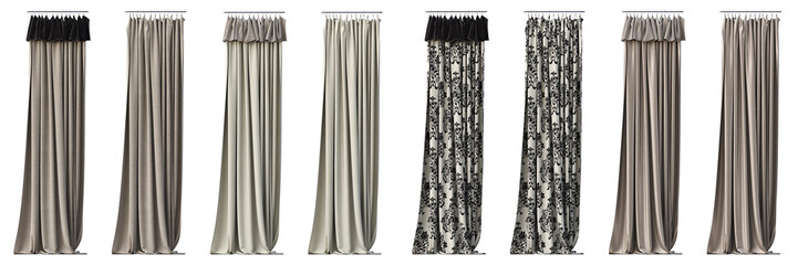 curtain isolated on white background, 3D illustration, cg render