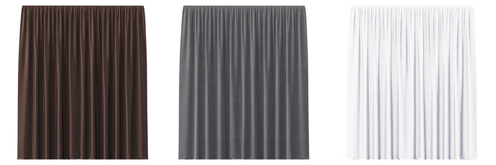 curtain isolated on white background, 3D illustration, cg render