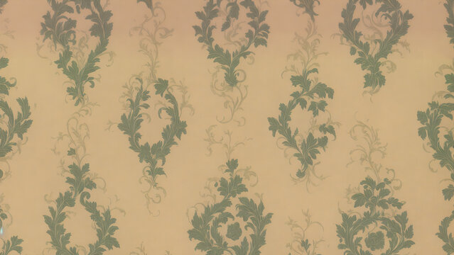 Old wallpaper on the wall. Old wallpaper for texture or background