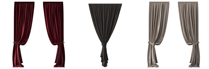 curtain isolated on a transparent background, 3D illustration, cg render
 - obrazy, fototapety, plakaty
