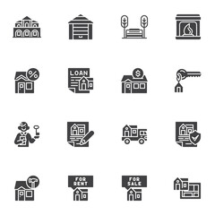 Real estate agency vector icons set