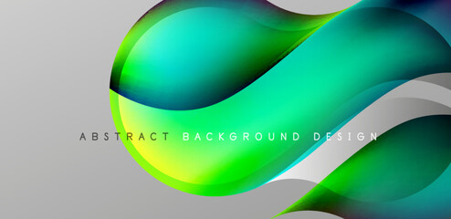 Abstract elegant flowing shapes background, fluid gradient colors. Template for covers, templates, flyers, placards, brochures, banners