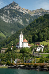 スイスの美しい田舎の街並み風景