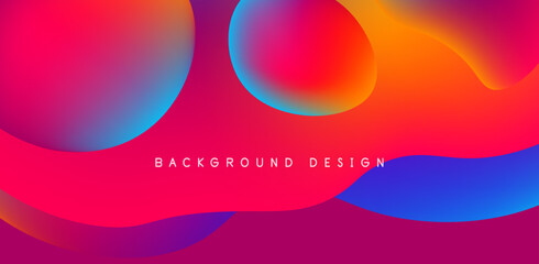 Abstract background fluid bubbles and wave elements. Template for covers, templates, flyers, placards, brochures, banners