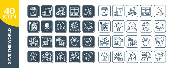 SAVE THE WORLD ICON SET DESIGN