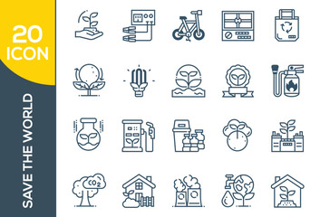 SAVE THE WORLD ICON SET DESIGN
