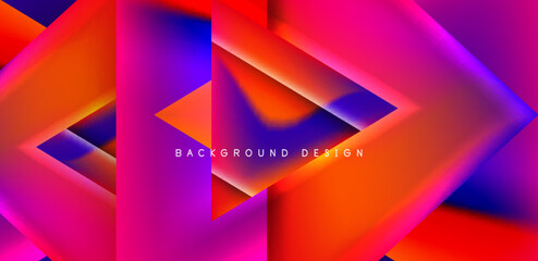 Obraz premium Futuristic triangle vector abstract background with colorful fluid gradients