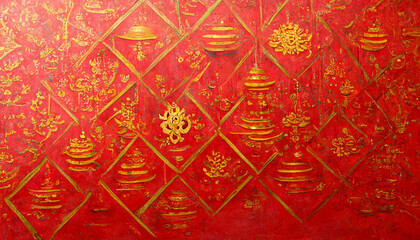 chinese new year ornament postcart