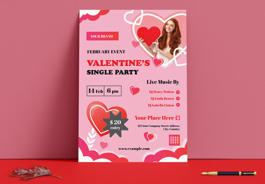 Valentine's Party Flyer Template