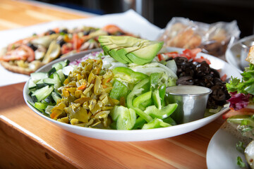 A view of a garden salad.