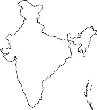 doodle freehand drawing of india map.