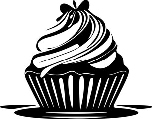 Beautifully designed black and white cupcake logo. It is ideal for any business in the confectionery or confectionery industry such as bakeries and pastry shops.