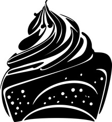 Beautifully designed black and white cupcake logo. Good for typography.