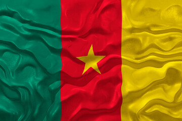 National flag  of Cameroon. Background  with flag  of Cameroon