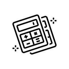 Black line icon for calculators