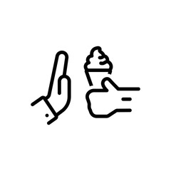 Black line icon for deny