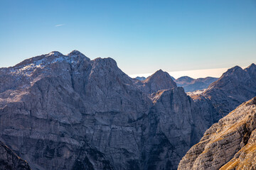 	
Hiking tour Križ - Stenar - Bovški gamsovec, Julian alps, Slovenia	