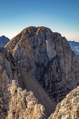 	
Hiking tour Križ - Stenar - Bovški gamsovec, Julian alps, Slovenia	