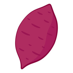Sweet potato. Organic healthy vegetable. Fresh natural root. Made in vector cartoon flat style. Roasted sweet potato. Japanese Sweet potato.