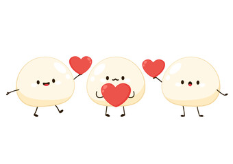 Mochi icon vector. Mochi logo design. Japanese rice dessert. Mochi in Valentine's day.