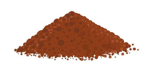 Soil for growing plants. Pile of manure. Heap of fertilizer. For agricultural. Vector illustration.